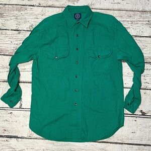 Vintage Green Gap Button Down Long Sleeve 1990s Mens Shirt